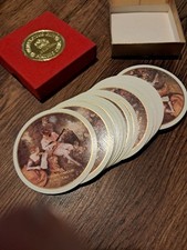 Vintage Waddingtons Fine Playing Cards Round Shaped Original Box Complete Set