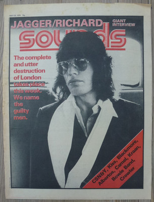 RARE ROLLING STONES CUTTINGS - SOUNDS, 22 MAY 1976 - JAGGER/RICHARDS INTERVIEW