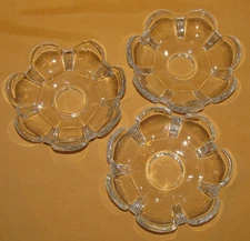 Lot of 3 Molded Glass Spools Diameter 11cm