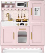 Play Kitchen for Kids, Cottage Style Kids Kitchen Playset for Toddlers, Pretend