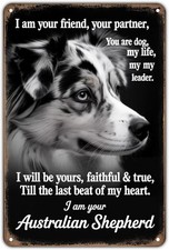 Australian Shepherd Pet Dog Lover Vintage Tin Metal Signs Home D cor 8x12