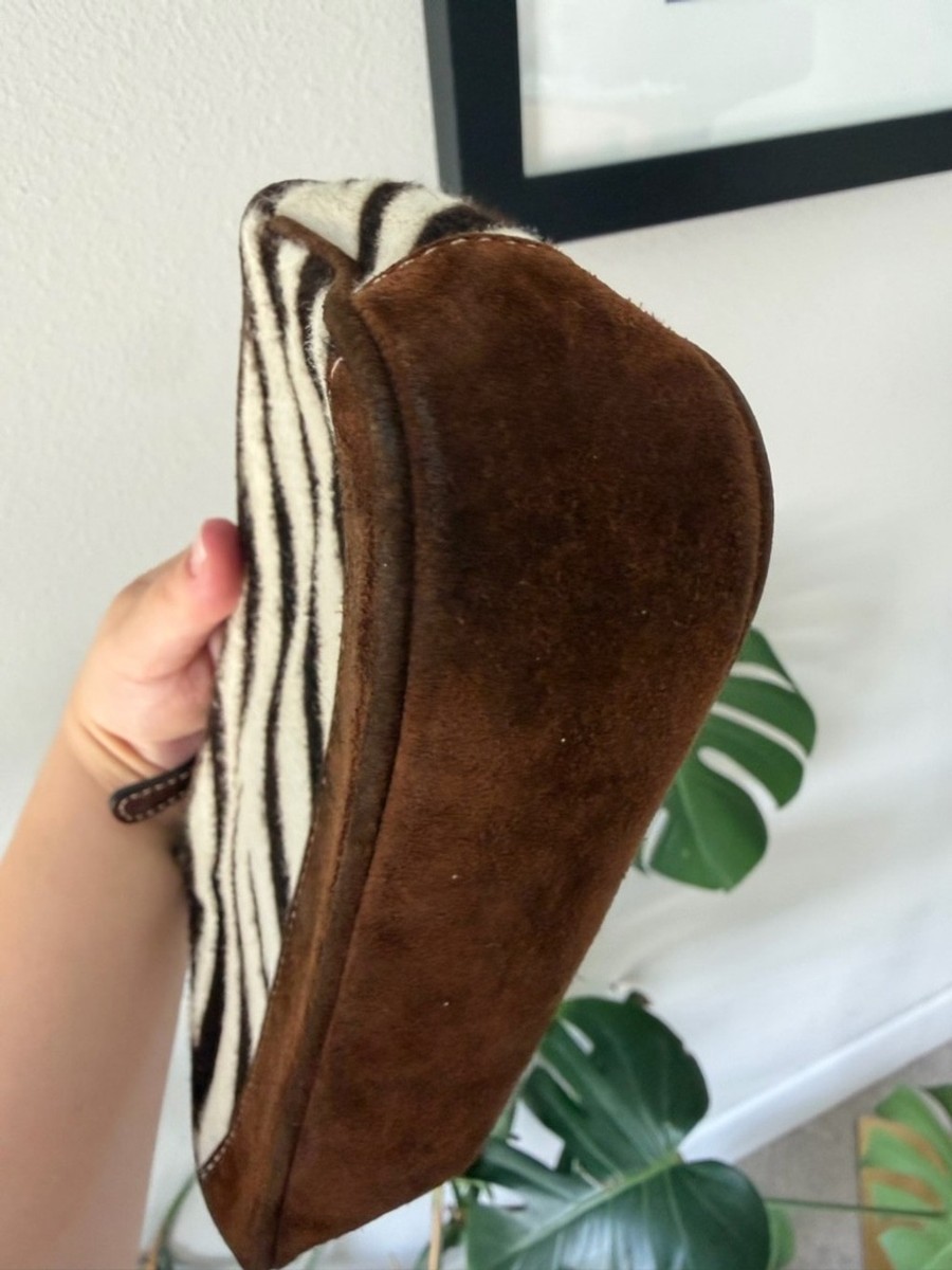 🦓 RARE Vintage Y2K Coach Zebra Calf Hair & Brown Suede Demi