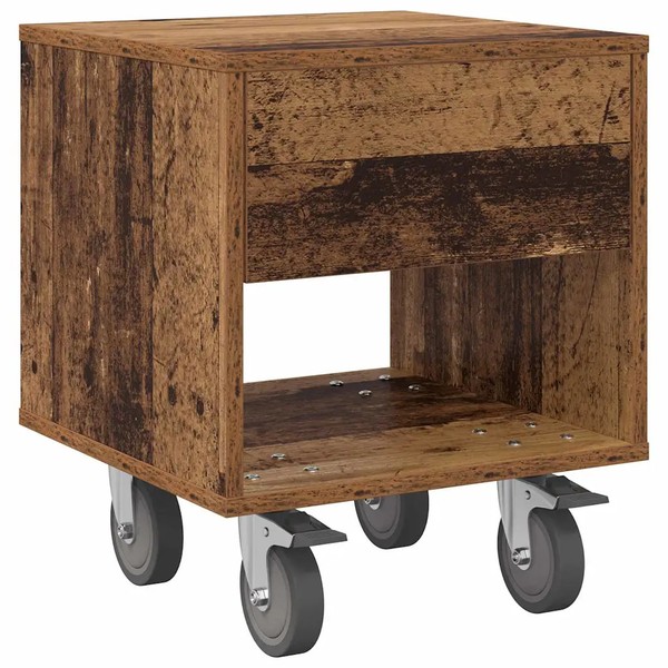 Nachttisch Altholz Massivholz 40X40X48 Cm Industrie-Look Beistelltisch-image