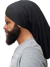 KLY Groups Spandex Dreadlock Caps (Super Long 2pks) 2 Count (Pack of 1), Black