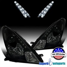 Fits 2000-2005 Toyota Celica Gt Gts Black Smoke Projector Headlights Led Strip Fits 2000-2005 Toyota Celica Gt Gts Black Smoke Projector Headlights Led Strip