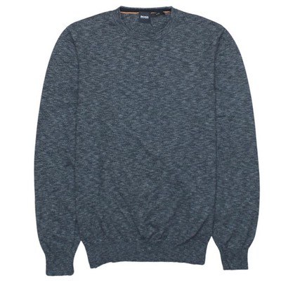 Hugo Boss Herren Strick Sweatshirt Grau Slim Fit Rundhals XL