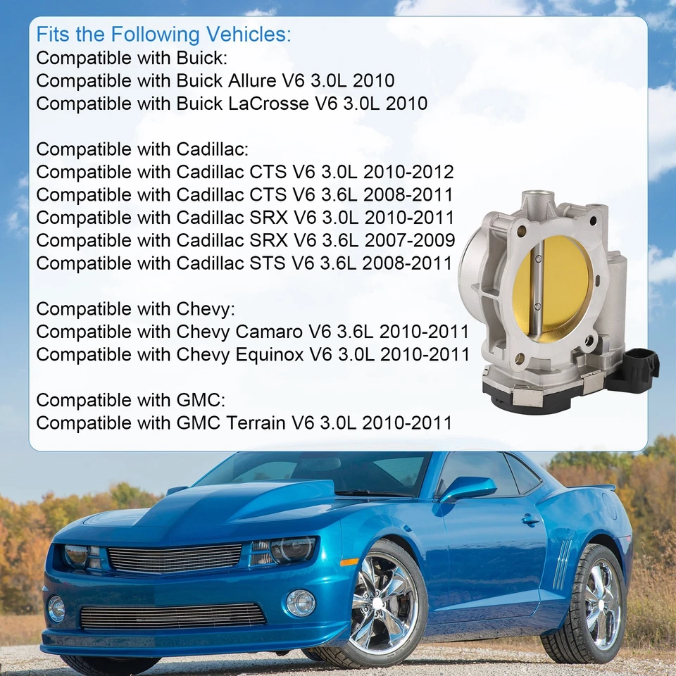 Conjunto de carrocería del acelerador para Cadillac CTS 3,0 L 3,6 L 2011 2010 2009 2008 2007 Foto 3 de 4