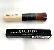 Bobbi Brown 2 PC Travel Set Mini Full Coverage Face Brush Bronze Eyeshadow Stick