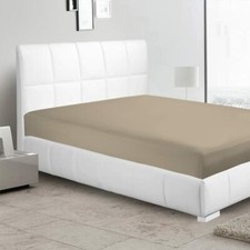 Solid Taupe 1 Piece Bottom / Fitted Sheet 625 TC Cotton Extra Deep Pocket