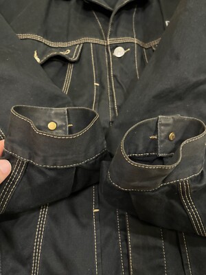 Vintage Diesel Industry Denim Jacket Jeans 90s Leather