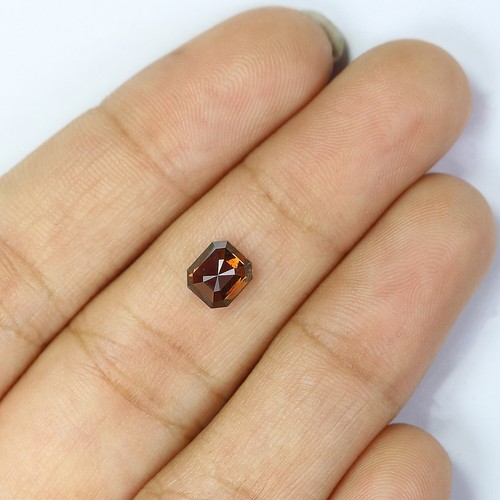 1.10 Ct IGI CERTIFIED Natural Emerald Diamond 5.90 MM Orange Brown Color QL7721 - Picture 3 of 10