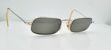 Vintage Shuron 12kt Gold Filled Silver Rectangular Metal Sunglasses FRAMES ONLY