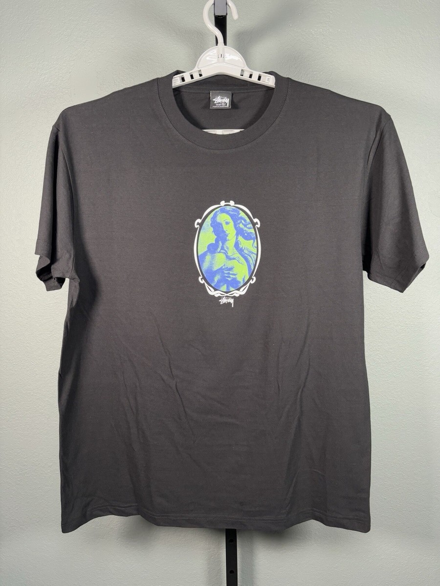 ★人気【STUSSY】★Venus Oval Pigment Dyed T-Shir.t★Black New Stussy 1st Venus Pigment Dyed Tee T-Shirt Black Size XL