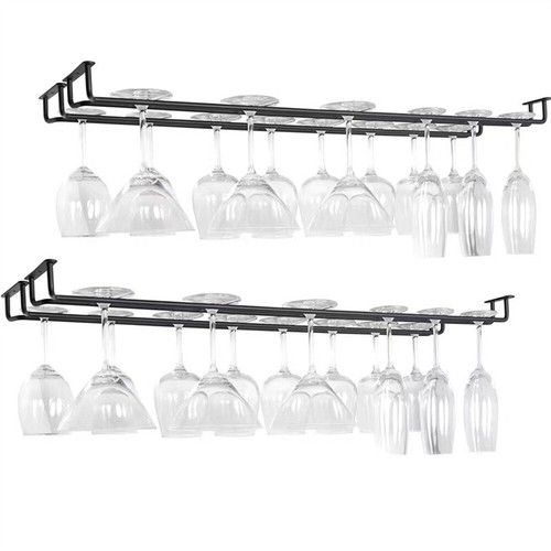 1/2pcs Wine Glass Cup Holder Hanging Bar Hanger Steel Wine Rack Shelf 40cm - Picture 4 of 8