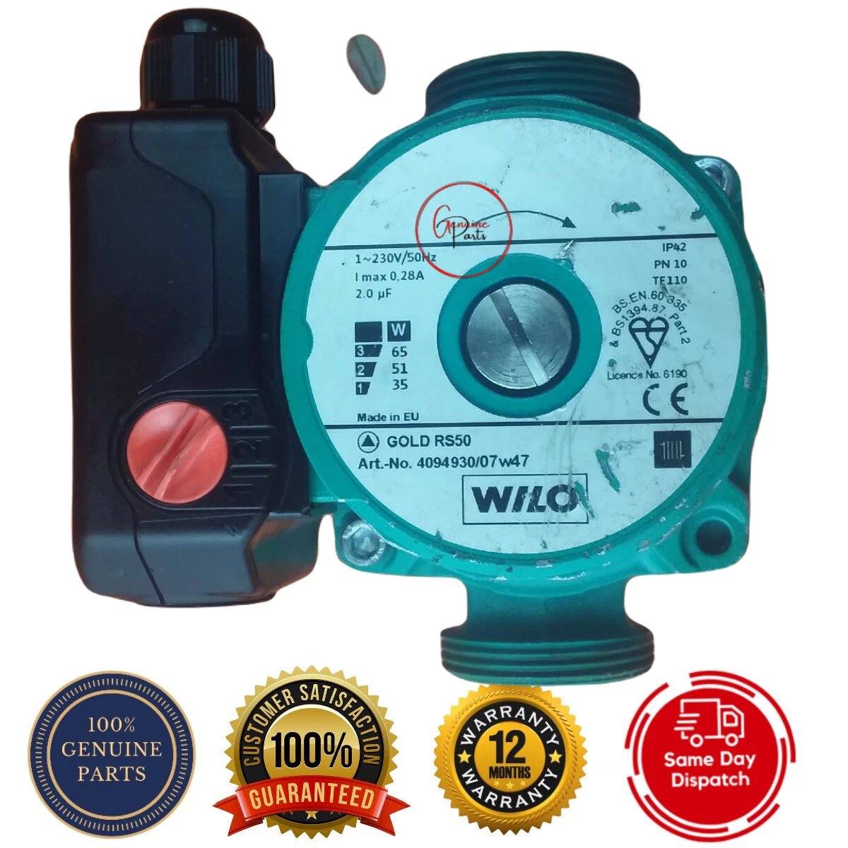 Wilo Central Heating Boiler Pump RS50 4094930 Comes With 12 Months Warranty  | eBay