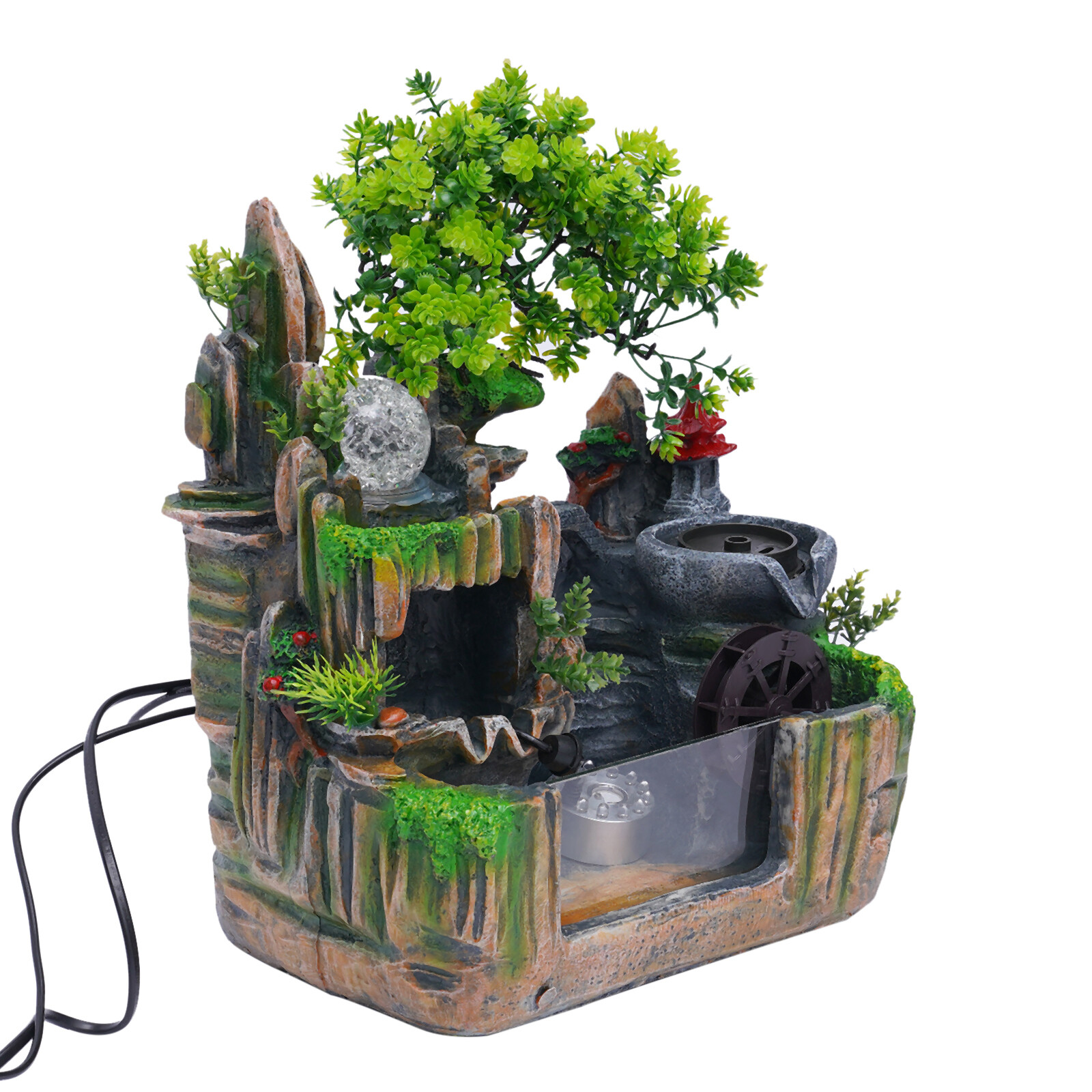 Tabletop Water Fountain Zen Meditation Indoor Waterfall Feature with