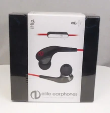 Brand New Sealed iHip Elite Earbuds Earphones Headphones ELM10BK w/ Mic & Volume