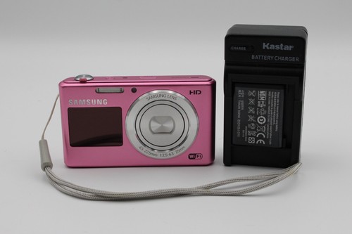Samsung DV150F 16.2MP 5x Optical Zoom Dual LCD Digital Camera-Pink