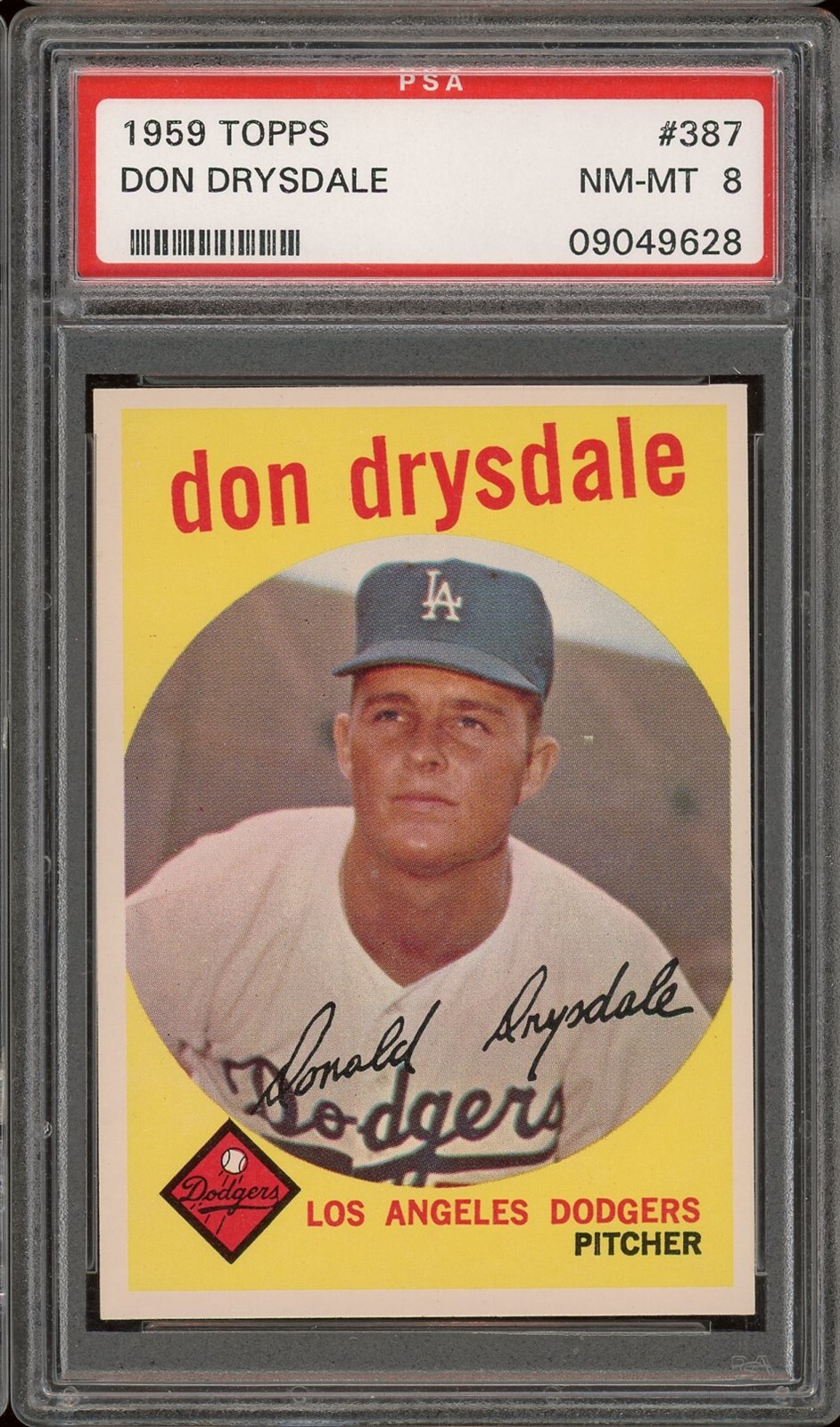 1959 Topps Baseball #387 Don Drysdale PSA 8