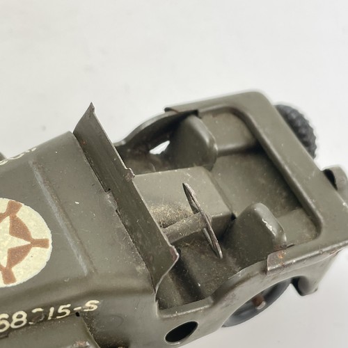 Vintage Triang Minic Toys Army Jeep White Star Military Green - Picture 5 of 6