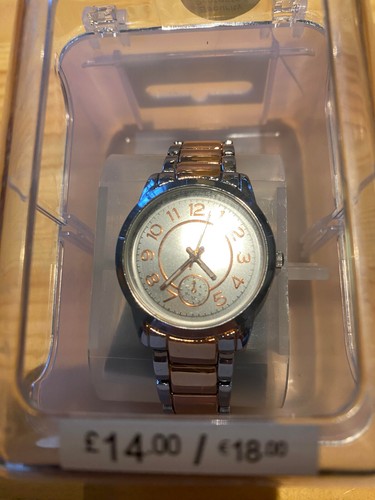 F&F TESCO LADIES WRIST WATCH GOLD/ROSE COLOUR