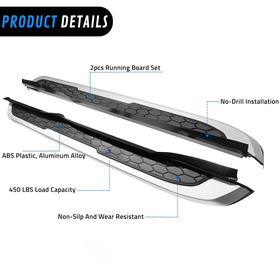 Fits 2017-2022 Honda CR-V CRV Running Boards Side Step Nerf Bars Aluminum Silver - Image 3 of 4