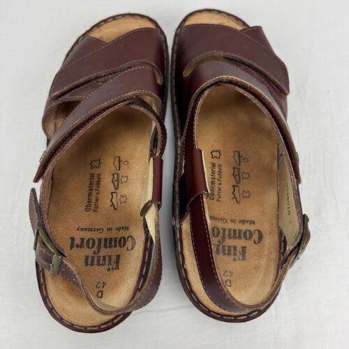 Finn Comfort Women's Sandals Hook & Loop Closure Shoes Size 42D Brown Leather - Picture 9 of 11