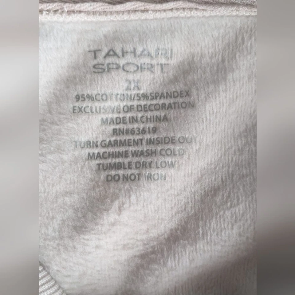 TAHARI Chaqueta Suéter Deportiva Envolvente con Cuero Sintético en las Mangas Talla 2X Foto 2 de 4