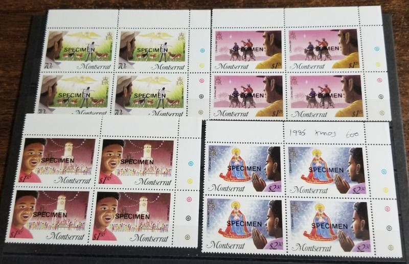 MONTSERRAT- Christmas Set blocks- all 'SPECIMEN' ( All MNH)