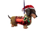 Gift Company Christbaumschmuck HäNger Dackel In Uniform, Rot/Braun