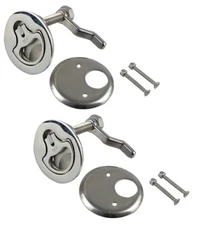2Pcs 316 Stainless Steel Marine Boat Hatch Latch Turning Lift Handle Flush Mount