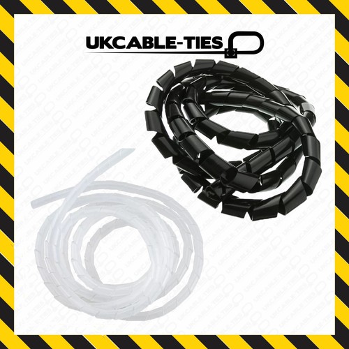 Spiral Wrap Black Natural Flexible Cable Tidy Tube Trunking Wire - Foto 9