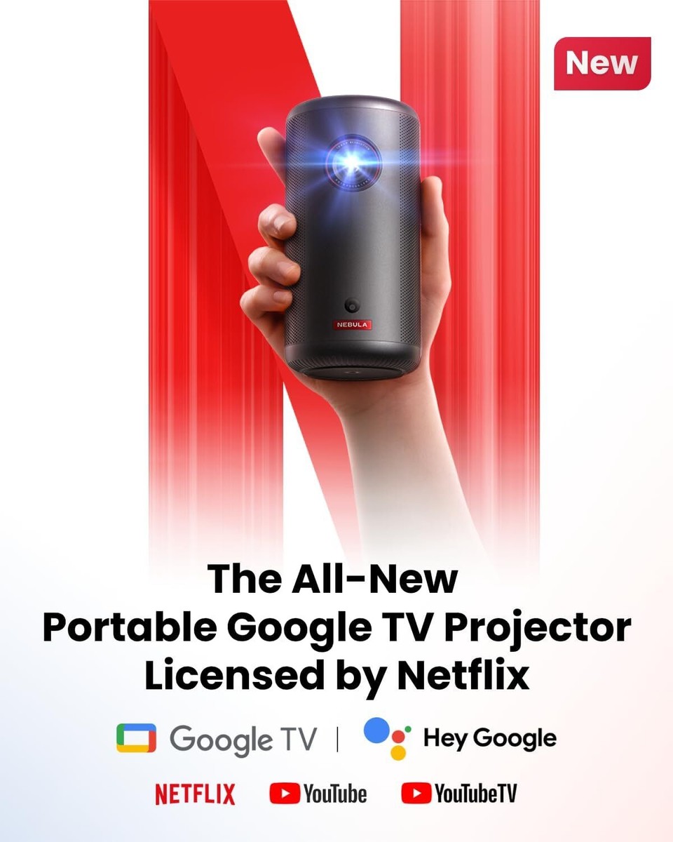 NEBULA Capsule 3 GTV Portable Projector 1080P Netflix Officially
