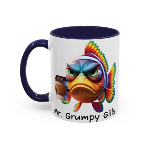 Tazza ceramica accentata Mr Grumpy Gills lavabile per microonde e lavastoviglie 2 lati - Foto 36 di 49