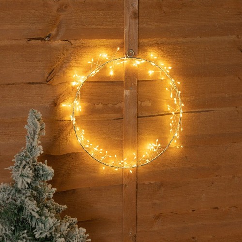Battery Operated Christmas Firecracker Hoop Light Window Wall Xmas Decoration