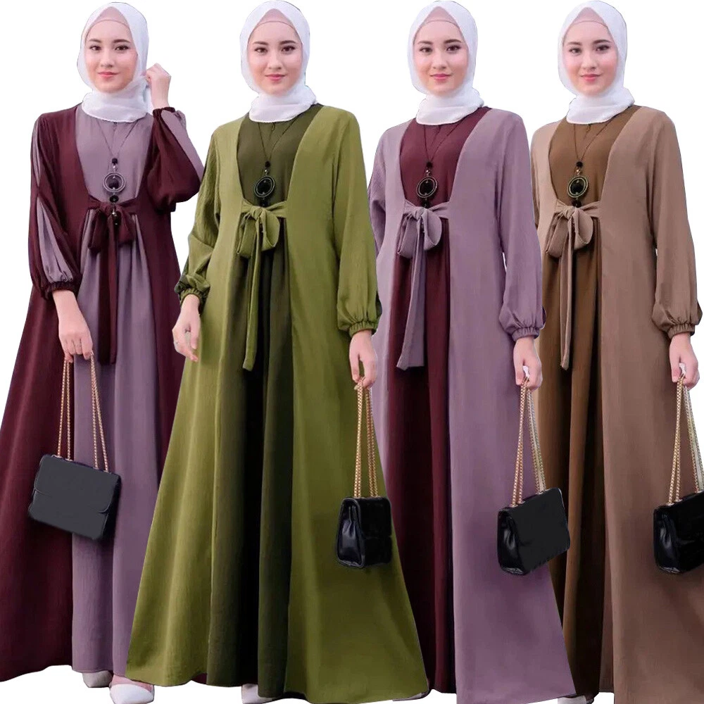 Kaftan Abaya Women Muslim Long Maxi Dress Patchwork Robe Islamic Caftan Gown New