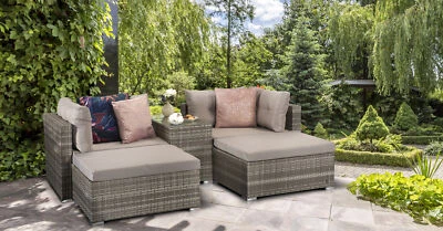 Signature Weave Harper Outdoor Seat Stackable Sofa Garden Set Grey RRP £799