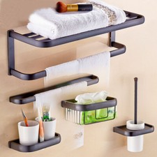Matte Black Wall Mounted Bathroom Hardware Set Toilet Paper holder Towel Bar
