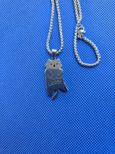 Fashion Stainless Steel Cute Cat Pendant Necklace Hip Hop Style Necklace Jewelry