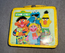 Sesame Street Metal Lunchbox 1979 Muppets Big Bird Bert Ernie Aladdin Vintage