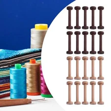 10x Wooden Spools Wooden Empty Spools Craft Spool Spool for Wire Weaving Pom