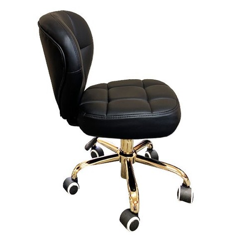 NEW Pedicure Stool 2025 for Salon Spa Chair Nail Short Adjustable Golden BLACK - Picture 3 of 3