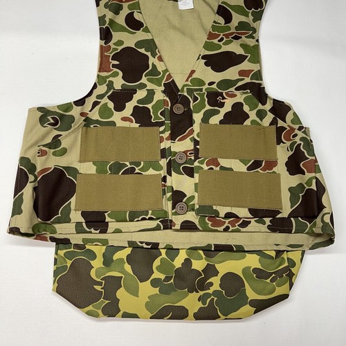 VTG Duxbak Vest Mens Large Duck Camo Green Hunting Fishing Pocket Outdoor New - Picture 3 of 16