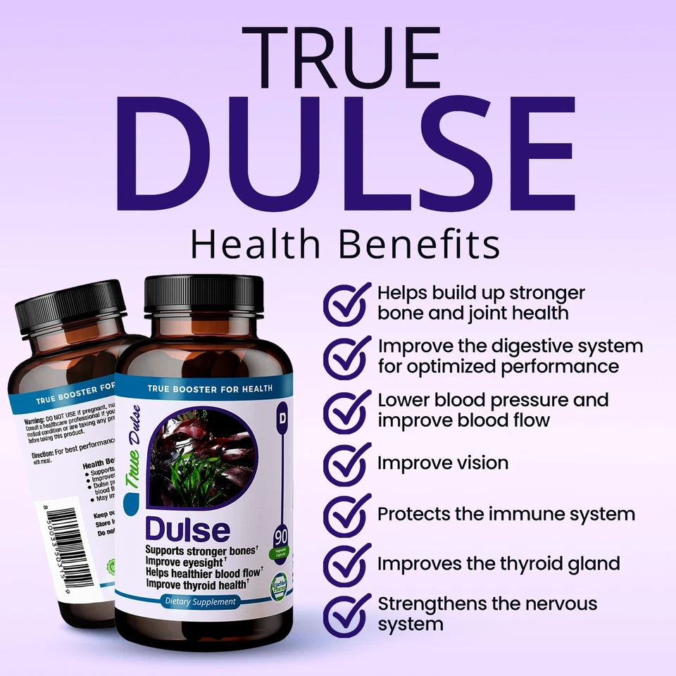 TrueMed Dulse Support Strong Bones Thyroid Health Blood Flow 650 mg 90 Capsules - Image 2 of 4
