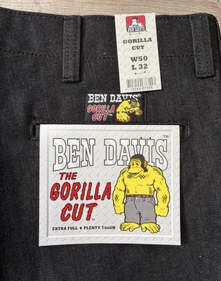 VINTAGE ben Davis Gorilla Cut Denim Chino Style Pants 50x32