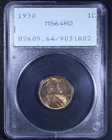 1930 Lincoln Wheat Cent - 1c PCGS MS64 RD - Red - OGH - Old Rattler Holder