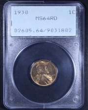 1930 Lincoln Wheat Cent - 1c PCGS MS64 RD - Red - OGH - Old Rattler Holder