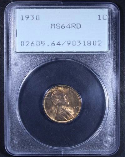 1930 Lincoln Wheat Cent - 1c PCGS MS64 RD - Red - OGH - Old Rattler Holder