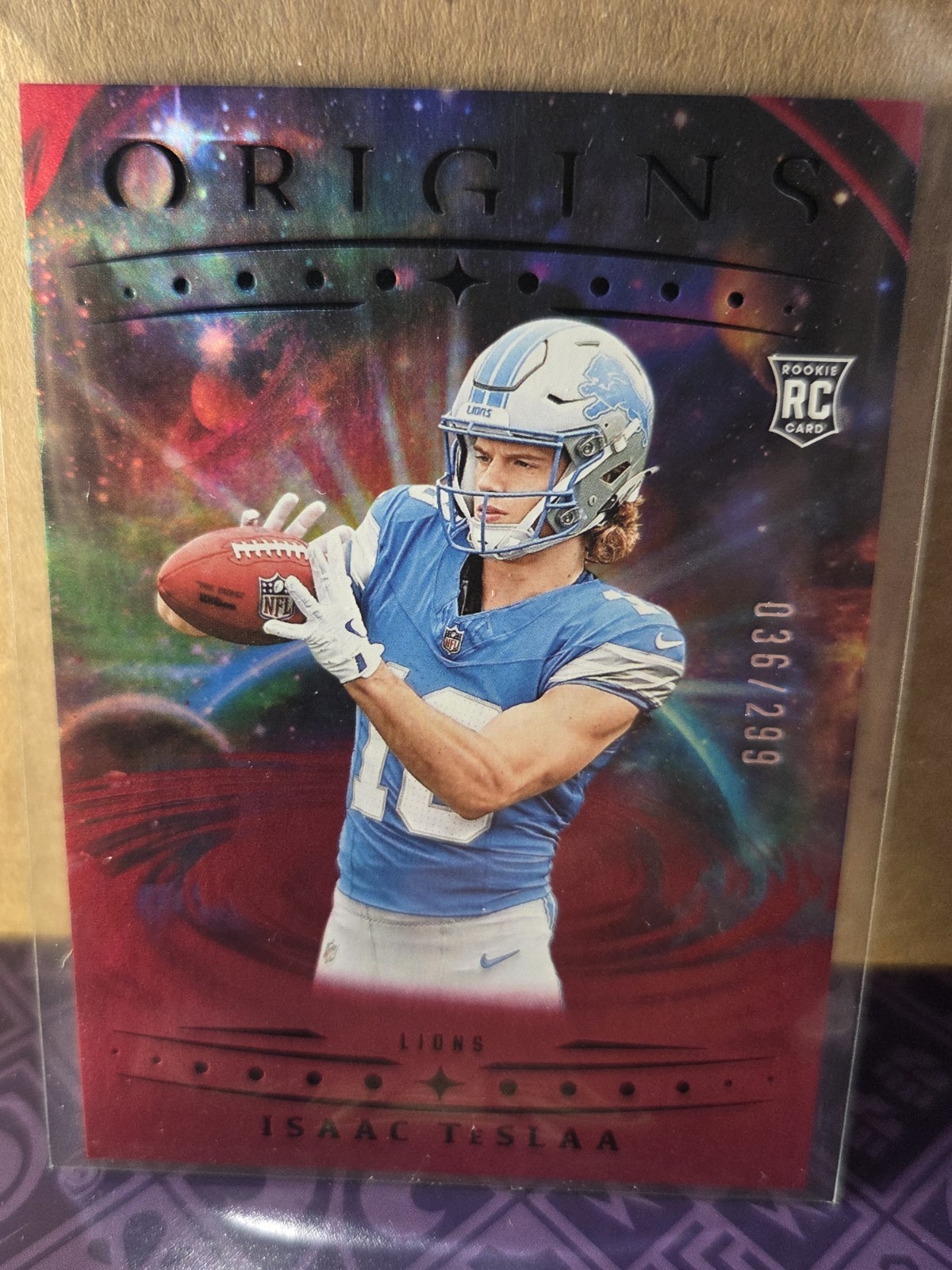 2025 Panini Origins - Rookies Isaac Teslaa, Isaac Teslaa #118 Holo Red /299 (RC)