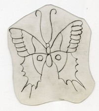original antique tattoo flash butterfly stencil acetate breezy rantoul IL 3x3